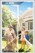 Magnetic Screen Door，Screen Door Mesh，Keep Bugs Out, Heavy-Duty Mesh Curtain,Pet and Kid Friendly, Works with Front Doors, Sliding Doors（38x82 Inch White