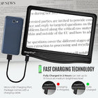 MagniPros 5X Rechargeable Large Ultra Bright LED Page Magnifier with Anti-Glare Lens & 3 Color Dimmable Light Modes, Relieve Eye Strain- Ideal for Reading Small Prints, Low Vision, Seniors