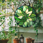 CRISGIF Stained Glass Window Hanging - Ireland Green Suncatcher for Doors Garden Patio Sun Catchers Decor Mother's St. Patrick's Day Birthday for Women Men Mom Nana Friend 6.3 in