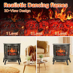 25in Electric Fireplace Heater Stove - Infrared Heater with Realistic LED 3D Flames and Remote Contro, Fire Place Electric, Fake Freestanding Fireplace for Indoor Use, Timer, 750 | 1500W