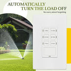 TG 4-Hour No Neutral Countdown Timer Switch, 5-10-30-60 Min, 2-4 Hour, for Bathroom Fans, Lights, 120VAC, Ground Wire Required, UL Listed, TS-C4HG, Screwless Wall Plate, White