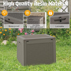NUNU LAB 35 Gallon Outdoor Storage Box Waterproof, Outside Package Delivery Deck Boxes with Lockable Lid, Backyard Storage Bin For Garden Tools, Patio Cushions Accessories, Gray