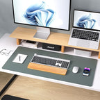 Aothia Leather Desk Pad Protector, Large Mouse Pad, Office Desk Mat, Non-Slip PU Leather Desk Blotter, Laptop Desk Pad, Waterproof Desk Writing Pad for Office and Home (Jungle Green, 23.6" x 13.7")