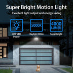AWSENS 40W LED Security Lights Motion Sensor Light Outdoor, 180 Degree, 4000LM, 5000K, ETL Water Resistant, 3 Head Motion Detected Flood Light for Garage, Yard, Porch
