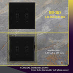 ENERLITES Mid-Size Toggle Light Switch Wall Plate, Midway Size 2-Gang 4.88" x 4.92", Unbreakable Polycarbonate Thermoplastic, UL Listed, 8812M-BK-5PCS, Black (5 Pack)