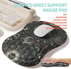 KUOSGM 2-in-1 Ergonomic Set, Wave Rise Keyboard Wrist Rest and Massage Bulge Slope Mouse Pad Wrist Support, Cushion Memory Foam Integrated to Relieve Wrist Pain, Constellation