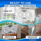 Comfort Zone Twin Window Fan with Remote Control, Removable Cover, Reversible, 9 inch, 3 Speed, 3 Function, Expandable, Exhaust, Airflow 8.40 ft/sec, Ideal for Home, Kitchen, Bedroom & Office, CZ310R