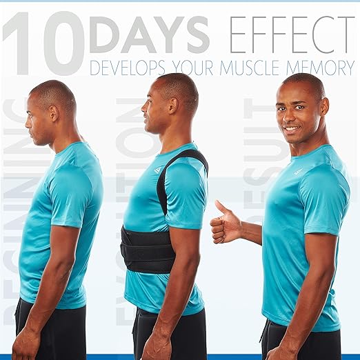 Posture Corrector for Men and Women - Back Brace for Upper and Lower Body Support - Adjustable Straightener with Pain Relief and Muscle Memory (X-Large)