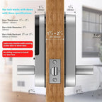 Keyless Entry Keypad Smart Door Lock with Handle & Knob – Digital Deadbolt for Front, Bedroom, Office & Interior Doors, App Control for Airbnb, Guests & Kids, Easy DIY Install (No Fingerprint)