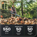 Greenworks 60V 550 CFM Brushless Backpack Blower, 5.0Ah Battery and 6A Charger
