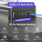 GECKOSTROLL Computer monitor stand Laptop Desk Shelf & Monitor Riser ，21.6 inches,22W charging , 2 USB 3.0 , and 1 USB 2.0， Monitors/PC/Laptop/Computer Space Saver Organizer ，Heavy Duty Gift Gaming Studio Office (USB Hub Fast Charging Version, 550mm)