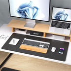 Aothia Leather Desk Pad Protector, Mouse Pad, Office Desk Mat, Non-Slip PU Leather Desk Blotter, Laptop Desk Pad, Waterproof Desk Writing Pad for Office and Home (Black,36" x 17")
