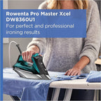 Rowenta Pro Master Stainless Steel Soleplate Steam Iron for Clothes, 210 g/min, 400 Microsteam Holes, Cotton, Wool, Poly, Silk, Linen, Nylon, 1775 Watts Iron Steamer for Clothes, Powerful Steam DW8360