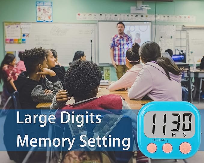 Classroom Timers for Teachers Kids Large Magnetic Digital Timer Teacher Supplies 6 Pack-Blue Pink