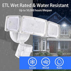 AWSENS 40W LED Security Lights Motion Sensor Light Outdoor, 180 Degree, 4000LM, 5000K, ETL Water Resistant, 3 Head Motion Detected Flood Light for Garage, Yard, Porch (White)