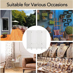 Wnutrees 4 Panel Pegboard Display, 5 Ft Wood Folding Privacy Screens Room Divider, Portable Freestanding Display Board for Craft/Art Shows, Retail, Events, Wall Organizer, Rustic Barnwood, White