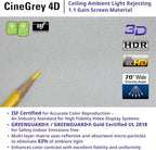 Elite Screens ezCinema Tab-Tension CineGrey 4D, 123-inch 16:9, Manual Floor Pull Up ISF Ceiling Ambient Light Rejecting, Portable Home Office Classroom Projector Screen with Carrying Bag, FT123UH-C4D