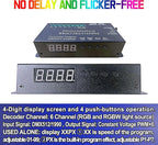CANRIA DC 5V-24V 6 Channel DMX512 Decoder LED Controller, for RGBRGB RGBW RGBWW RGBWWW LED Strip Light, 4-Digit Display