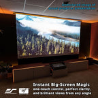 Elite Screens Kestrel Tab-Tension 3 CineWhite, 122 inch 16:9 Aspect Ratio, ISF Certified, Electric Floor-Rising Motorized Tab-Tensioned Front Projector Screen, Programmed Remote Kit, FTE122H3