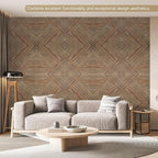 Autorific Acoustic Wall Panels,6 Pack Total Size 72 x 48 Inches,Self-Adhesive Decorative Acoustic Panels for Wall and ceiling,3D UV Printing with Wood Look,Natural Walnut