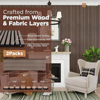 Avana Acoustic Wood Wall Panels – 47.2 X 12.6 Inch Walnut Acoustic Panels 2 PCs – Wall Panels For Interior Wall Decor for Homes, Offices, Studios – Modern Sturdy And Durable Wood Panels For Wall