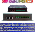 CANRIA DC 5V-24V 6 Channel DMX512 Decoder LED Controller, for RGBRGB RGBW RGBWW RGBWWW LED Strip Light, 4-Digit Display