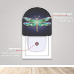 Axxitude Green Dragonfly Night Lights Plug into Wall for Girls Boys Room,Night Light LED Lamp Dusk to Dawn Sensor Round Lamp for Bedroom Bathroom Hallway Home Wall Decor Nightlight