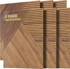 Autorific Acoustic Wall Panels,6 Pack Total Size 72 x 48 Inches,Self-Adhesive Decorative Acoustic Panels for Wall and Ceiling,3D UV Printing with Wood Look,Beech