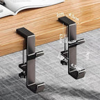 Headphone Stand - Aluminum Alloy Headphone Holder, Under Headset Stand for Desk Fit for PC Gaming Headset Hanger Hook Suitable for Office, Computer, Student Class Desk, Handmade Creator Table (Black2)