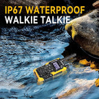 KETELESE T4 Walkie Talkie IP67 Waterproof, Type-C Rechargable Two Way Radio, Dual PTT, NOAA Weather, VOX, Group, Scan, FRS Radios 2 Watts, for Adults, 2Pack, Orange