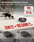 Yeedi S20 Infinity Robot Vacuum&Mop with 19,500Pa Blast Suction, PowerBoost Charging, OZMO Roller 2.0 Self-Washing, Bagless OmniCyclone Station with Hot Mop Washing&Heat Drying, AIVI 3D Navigation