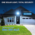 Solar Lights Outdoor,IP66 Waterproof Solar Street Lights Outdoor,6500K LED Dusk to Dawn Security Flood light with Motion Sensor and Remote Control for Yard,Parking Lot, Courtyards,Garages 4-Pack