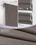 Graywind Smart Roman Shades Compatible with Alexa Google WiFi Hardwired Automatic Blinds with Remote Blackout Plain Fold Soft Roman Window Shades for Windows Doors, Custom Size (Textured Taupe)