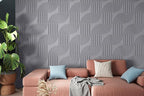 From Plain To Beautiful In Hours 9002 Arc Swell PVC 12 in x 12 in Peel and Stick Wall Panels (Covers / 10 sq.ft), Milky Grey, 10 Piece