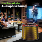 GEARit Pro Series 16AWG Speaker Wire, 16 Gauge Speaker Wire Cable (100 Feet / 30 Meters) Great Use for Home Theater Speakers and Car Speakers, Transparent Black/Yellow
