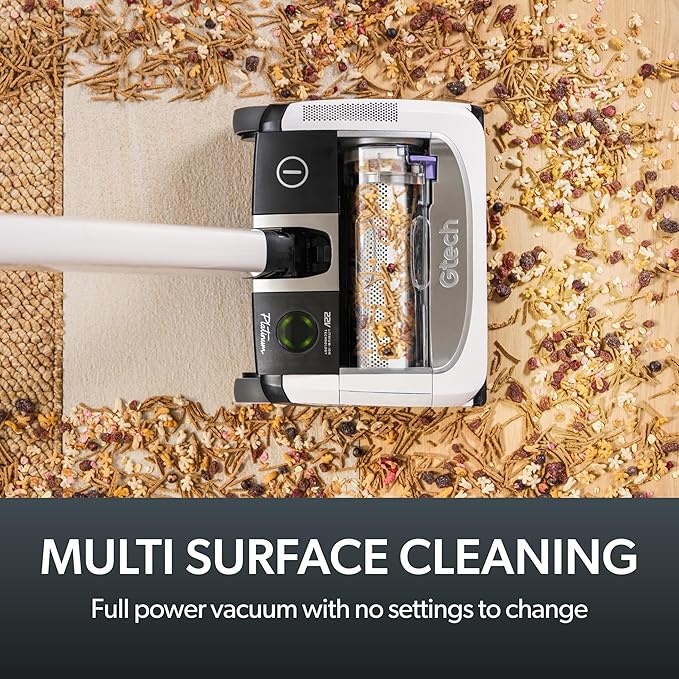 Gtech System Platinum Bundle Vacuum Cleaner Bundle - Includes The AirRam Platinum Upright and The Multi Platinum Handheld - Rechargeable 22V Lithium Ion Battery - Anti-Hair Wrap