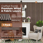 Avana Modern Acoustic Wood Wall Panels – 94.4 x 12.6 Inch Walnut Acoustic Panels 1 PC – Wall Panels For Interior Wall Decor For Homes, Offices, Studios – Sturdy & Durable Wood Panels For Wall