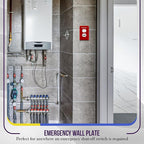 ENERLITES Duplex Receptacle Outlet Wall Plate with Emergency Label, Electrical Outlet Cover, Mid-Size Size 1-Gang 4.88" x 3.11", Unbreakable Polycarbonate Thermoplastic, UL Listed, 8821M-ER, Red