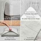 Bambaw 100% Viscose Derived from Bamboo Bed Sheets Full Size Set – 4pcs Breathable & Cooling Sheet Set for Hot Sleepers, Super Soft Full Size Sheets, with Elastic Corner Straps (Moonlight Gray)