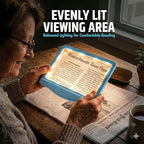 MagniPros 5X Rechargeable Large Ultra Bright LED Page Magnifier with Anti-Glare Lens & 3 Color Light Modes, Relieve Eye Strain- Ideal for Reading Small Prints, Low Vision, Seniors