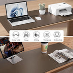 Aothia Leather Desk Pad Protector, Large Mouse Pad, Office Mat, Non-Slip PU Leather Blotter, Laptop Desk Pad, Waterproof Writing Pad for Office and Home (Coffee, 23.6" x 13.7")