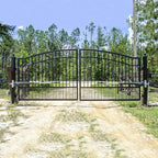 Mighty Mule Gate Opener, Solar and Smart Ready, Heavy Duty Automatic Gate Opener, Gates up to 18ft or 850lb Per Gate Leaf, Dual Gate Opener - Estate, MM572W-EST