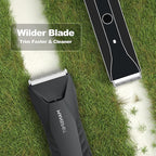 MANSPOT Manscape Body & Pubic Hair Trimmer for Men, Electric Groin Hair Trimmer, Replaceable Ceramic Blade Heads,Waterproof for Wet/Dry Use,Standing Recharge Dock,90 Minutes Shaving(Black)