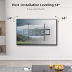 Full Motion TV Wall Mount for Most 37"-84" Flat Screen TV, Swivel or Tilt TV Wall Bracket with Dual Articulating Arms, for 12"-16" Wood Studs, Max VESA 600x400mm, Load 120 lbs by USX MOUNT