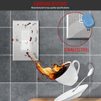 ENERLITES Decorator Switch or Outlet Metal Wall Plate, 430 Stainless Steel, Corrosion Resistant, Mid-Size 1-Gang 4.88" x 3.11", UL Listed, 7731M, Silver